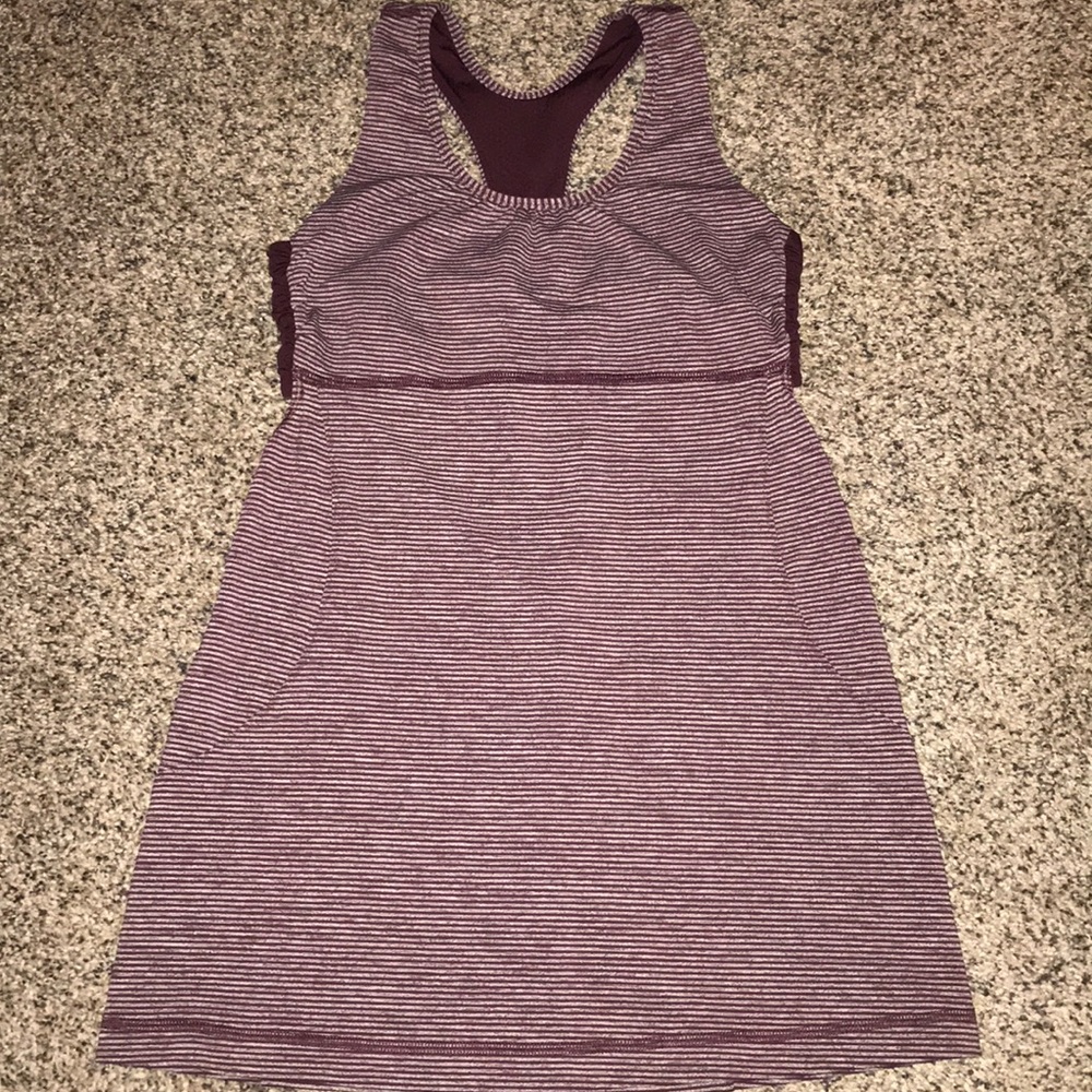 Lululemon Burgundy Striped Yoga Tank Top